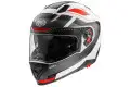 Casco modulare DELTA AS 2 BM Bianco Grigio Rosso Opaco