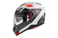 Casco modulare DELTA AS 2 BM Bianco Grigio Rosso Opaco
