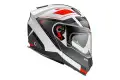 Casco modulare DELTA AS 2 BM Bianco Grigio Rosso Opaco