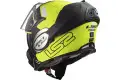 Casco modulare LS2 FF399 VALIANT PROX Giallo fluo opaco Nero con mentoniera ribaltabile