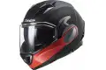 Casco modulare LS2 FF900 VALIANT II HAMMER con mentoniera ribaltabile Nero opaco Rosso