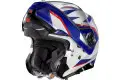 Casco modulare Nolan N100-5 PLUS OVERLAND N-COM Bianco Rosso Blu