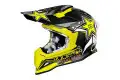 Casco moto cross Just 1 J12 Rockstar Energy Drink 2.0 in carbonio giallo e nero opaco