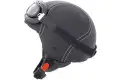 Casco moto jet Caberg Century in pelle, occhiali inclusi nero