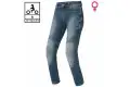 Jeans moto donna Carburo TORIN Lady CE Certificati con fibra aramidica Blu Stonewash