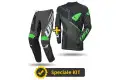 Completo cross Maglia + Pantaloni Ufo Plast VANADIUM Nero Verde Fluo