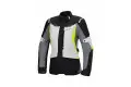 Giacca moto donna Alpienstars Stella ST-1 waterproof Grigio Ghiaccio Nero Giallo Fluo