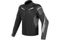 Giacca moto pelle-tessuto Dainese Street Master nero antracite bianco