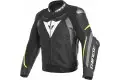 Giacca moto pelle Dainese SUPER SPEED 3 Nero Grigio Opaco Giallo Fluo