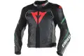 Giacca moto pelle Dainese Super Speed D1 nero antracite verde fluo