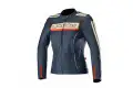 Giacca moto pelle donna Alpinestars STELLA DYNO V2 blu marino rosso