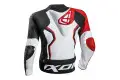 Giacca moto pelle estiva Ixon FALCON Bianco Nero Rosso