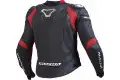 Giacca moto pelle estiva Macna Voltage Nero Rosso