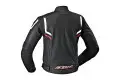 Giacca moto pelle Ixon Stunter Nero Bianco Rosso