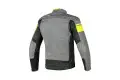 Giacca moto pelle traforata estiva Dainese Black Jack grigio giallo nero