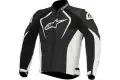 Giubbotto moto pelle Alpinestars Jaws nero bianco