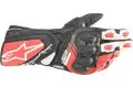 Guanti moto pelle Alpinestars SP-8 V3 Nero Bianco Rosso Acceso