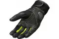 Guanti moto pelle estivi Rev'it Metric Nero Giallo Neon