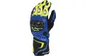 Guanti moto pelle Macna Track R Blu Nero Fluo Giallo