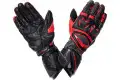 Guanti moto pelle racing Spyke TECH PRO Nero Rosso fluo