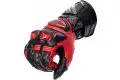 Guanti moto pelle racing Spyke TECH PRO Nero Rosso fluo