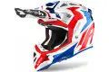 Casco Cross Airoh Aviator Ace Swoop Rosso Blu lucido