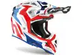 Casco Cross Airoh Aviator Ace Swoop Rosso Blu lucido