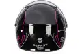 Casco jet bambino Befast Flipper III Linear Nero Fucsia Bianco