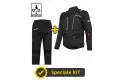Kit completo Victory CE 3 strati Nero- Giacca moto certificata Befast + Pantaloni moto certificati Befast