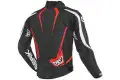Giacca moto pelle Berik LJ-191326 Nero Bianco Rosso