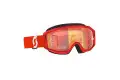 Occhiali cross Scott Primal Rosso Bianco lente arancio cromato