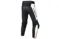 Pantaloni moto pelle Dainese Misano nero bianco rosso fluo