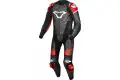 Tuta moto pelle divisibile Macna Tronniq Nero Rosso