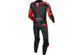 Tuta moto pelle divisibile Macna Tronniq Nero Rosso