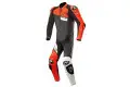 Tuta moto pelle intera Alpinestars GP PLUS VENOM nero rosso fluo bianco