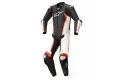 Tuta moto pelle intera Alpinestars MISSILE V2 Tech-air compatibile Nero Bianco Rosso Fluo