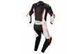 Tuta moto pelle intera Alpinestars MISSILE V2 Tech-air compatibile Nero Bianco Rosso Fluo