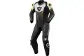 Tuta moto pelle Intera Rev'it Argon Nero Giallo Neon