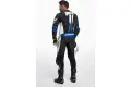 Tuta moto pelle intera Spyke ESTORIL RACE Nero Bianco Giallo Fluo Blu