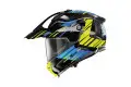 Casco integrale touring X-lite X-552 Ultra Carbon Waypoint N-com in fibra Blu Giallo