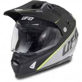 Casco integrale touring UFO Aries Enduro Adventure Nero opaco Grigio