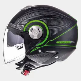 Casco jet MT Helmets City Eleven Sv Tron Nero Verde Opaco
