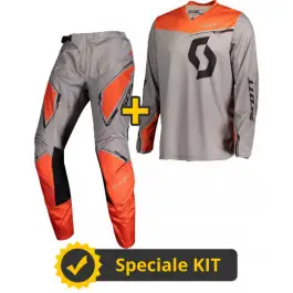 Completo cross Maglia + Pantaloni Scott 350 Dirt Grigio Arancio