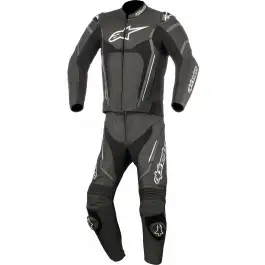 Tuta moto pelle divisibile Alpinestars MOTEGI V2 2PC nero antracite bianco