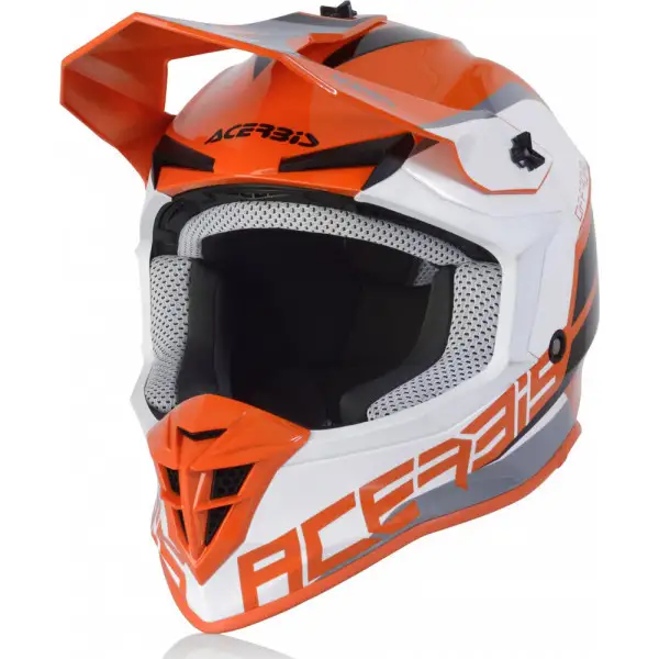 Casco cross Acerbis LINEAR Arancio Bianco