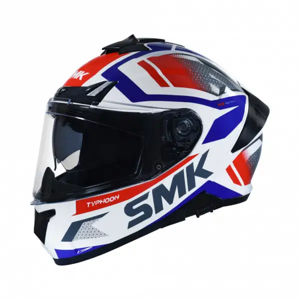 Casco integrale SMK TYPHOON THORN Bianco Rosso Blu