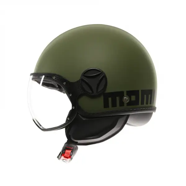 Casco jet Momodesign FGTR CLASSIC E2206 MONO Verde militare Nero opaco