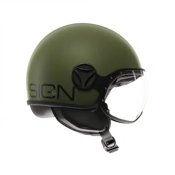 Casco jet Momodesign FGTR CLASSIC E2206 MONO Verde militare Nero opaco