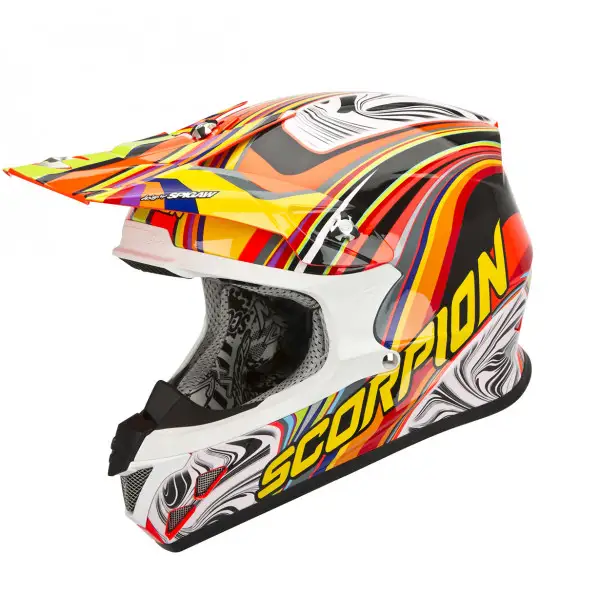 Casco cross Scorpion VX 20 Air Sym rosso multicolor lucido