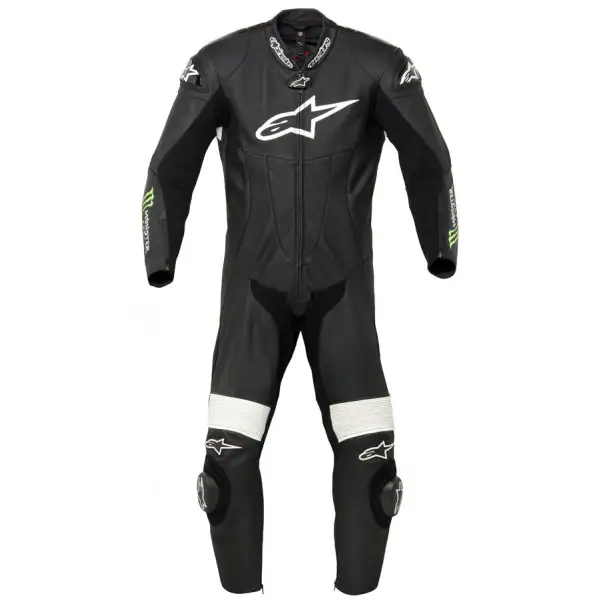 Tuta moto in pelle intera Alpinestars Haunter nero verde bianco